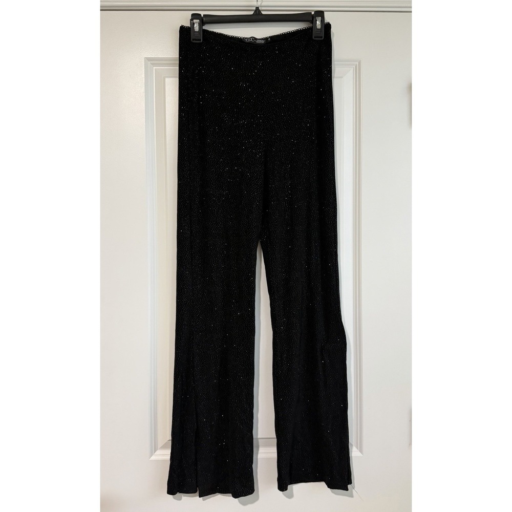 CDC Signature Collection Women's Black Sequin Trousers Elastic Waist Size 8